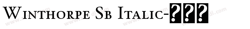 Winthorpe Sb Italic字体转换